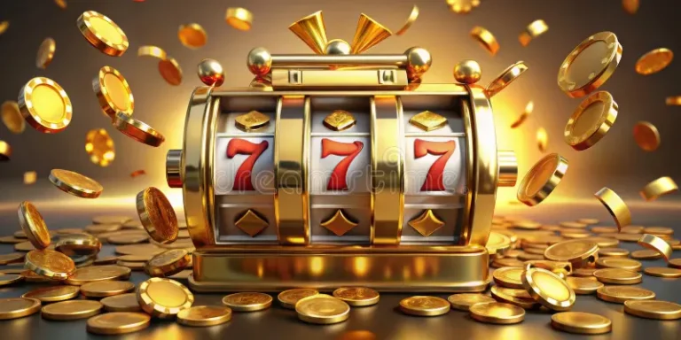 golden-jackpot-d-render-slot-machine-gold-coins-bling-slotmachine-fruits-glimmer-337473113